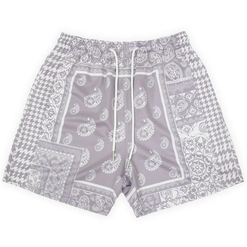 Bohemian shorts, the same for men and women, beach shorts, swimming trunks
