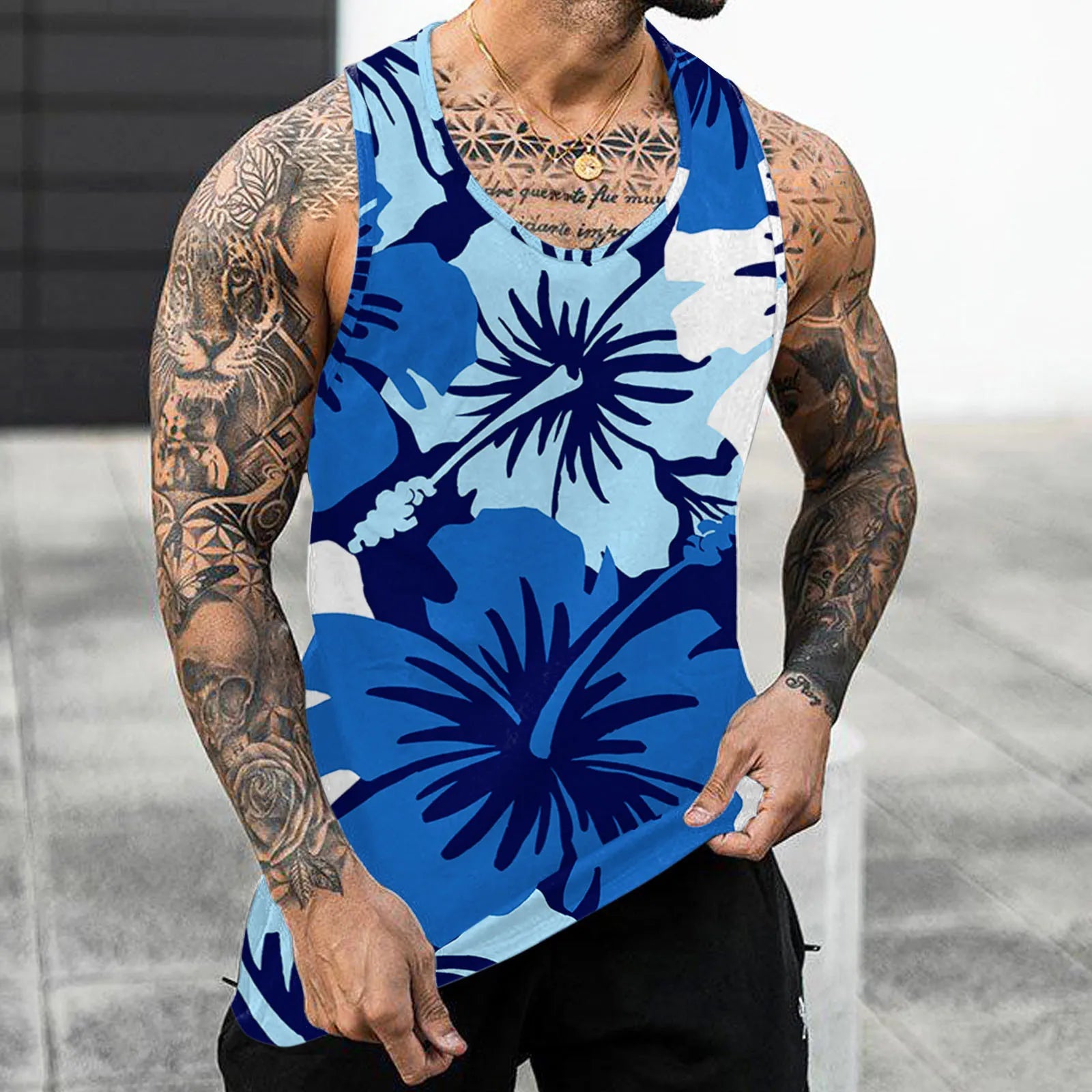 Hawaiian Fashion Men's Sleeveless Tank Top