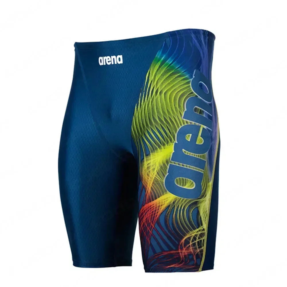 Men Swim Jammer Swimming Trunks Professional Swim Surf Trunks Summer Beach Lycra Quick Dry Uv Protection Gym Tights Shorts