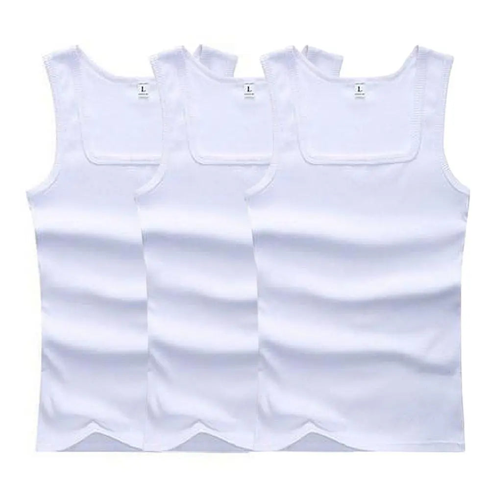 3pcs/lot Cotton Mens Tank Tops Sleeveless Solid Muscle Vest Undershirts