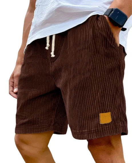 Men's Retro Corduroy Casual Shorts Men Fashion Solid Sweatpants
