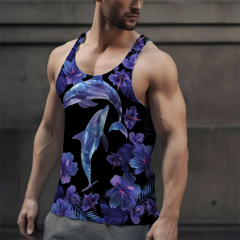 Kawaii Dolphins 3D Print Tank Top