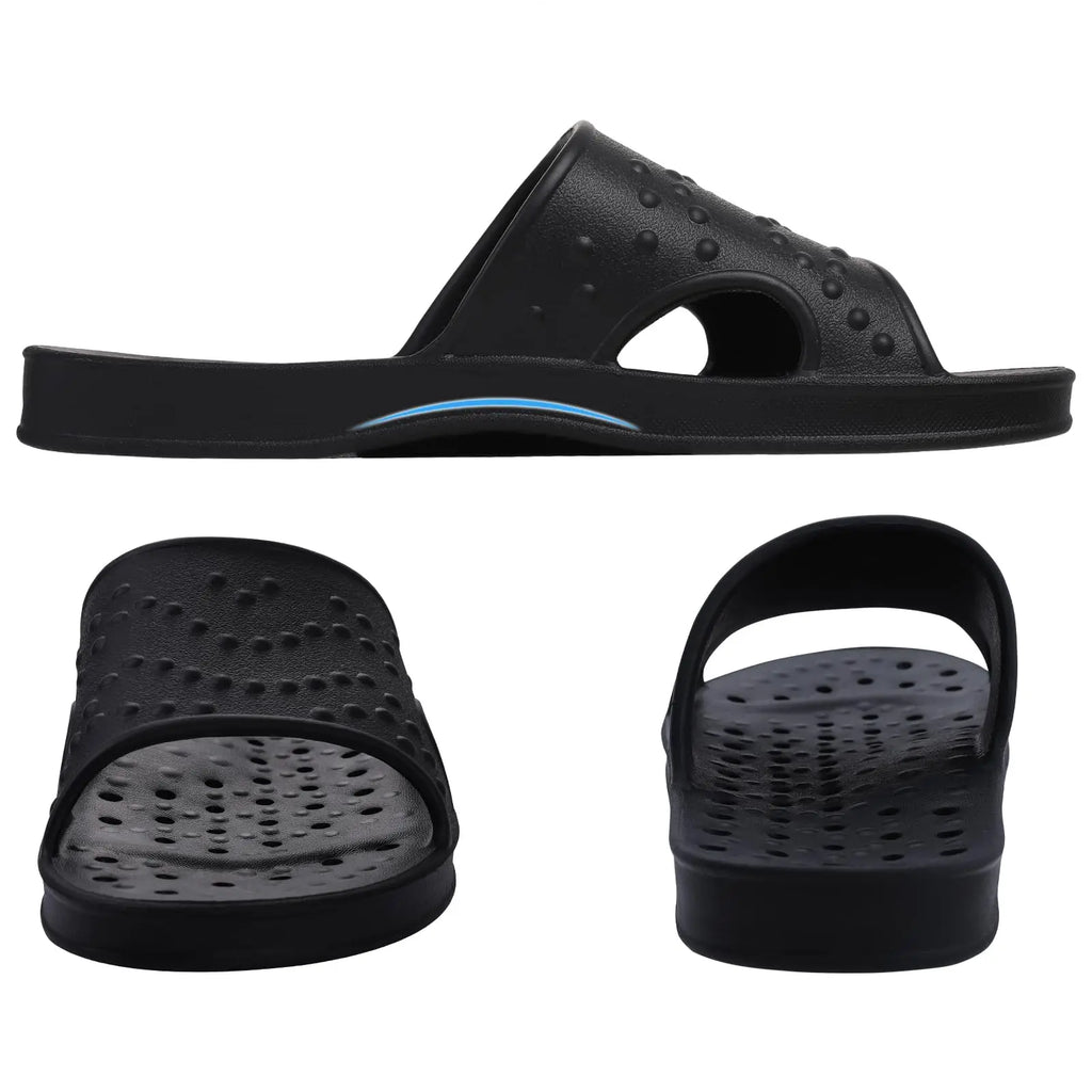 Comwarm Quick Drying Shower Slippers For Women/Men Beach Slides With Arch Support Super Soft Bathroom Slippers With Drain Holes