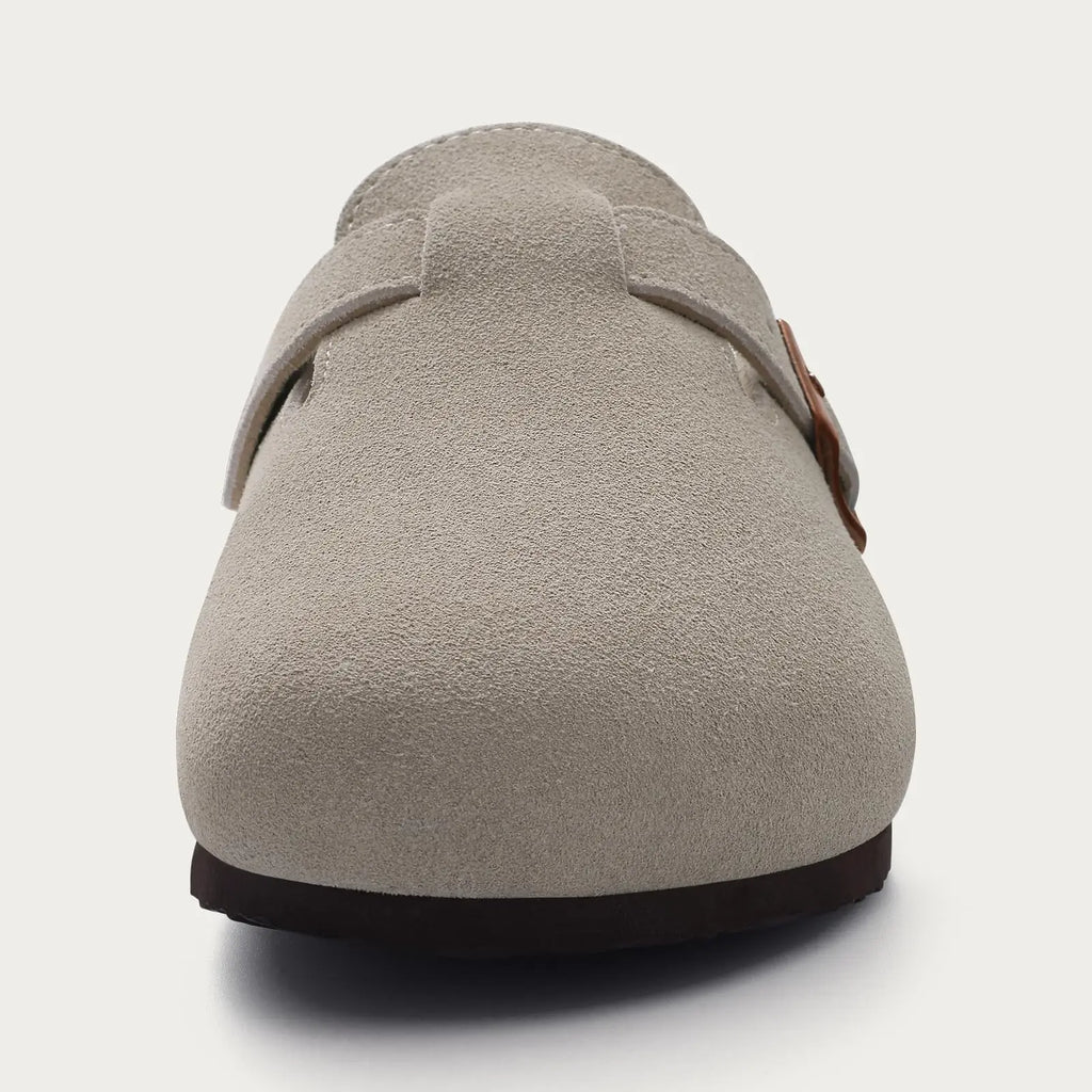 Litfun Retro Cork Clogs Slippers For Men Fashion Men Mules Shoe with Arch Support Unisex Classic Beach Shoes Men's Suede Sandals