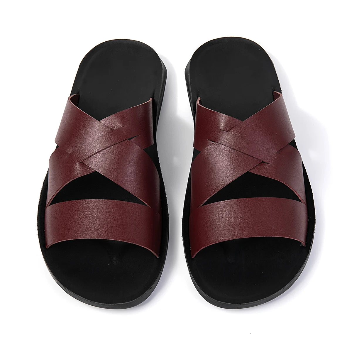 Quick Dry Mens Sandals Summer Outdoor Slippers Open-toe Beach Sandals Vacation Pool Half Drag Male Slides New Non-Slip Sandaly