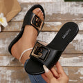 Comfortable and Stylish Women's Slip-On Sandals, Indoor and Outdoor Round-Toe Women's Shoes, Vacation-Style Flat Women's Shoes, Low-Heeled Everyday Versatile Casual Sandals