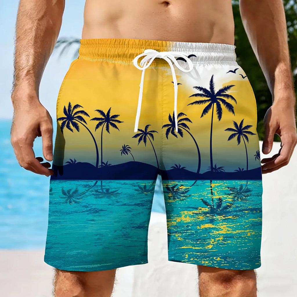Men's Summer Short Beach Vacation Hawaiian 3D Printed Graphic Short