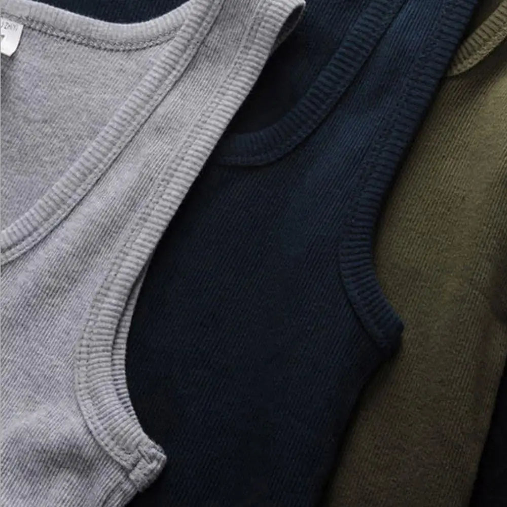 3pcs/lot Cotton Mens Tank Tops Sleeveless Solid Muscle Vest Undershirts