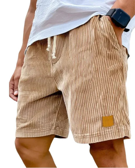 Men's Retro Corduroy Casual Shorts Men Fashion Solid Sweatpants