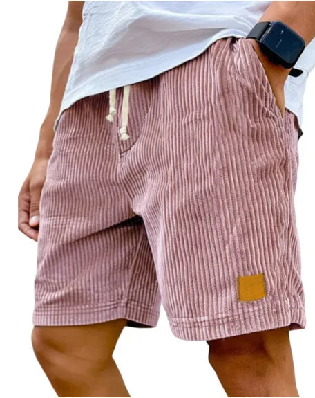 Men's Retro Corduroy Casual Shorts Men Fashion Solid Sweatpants