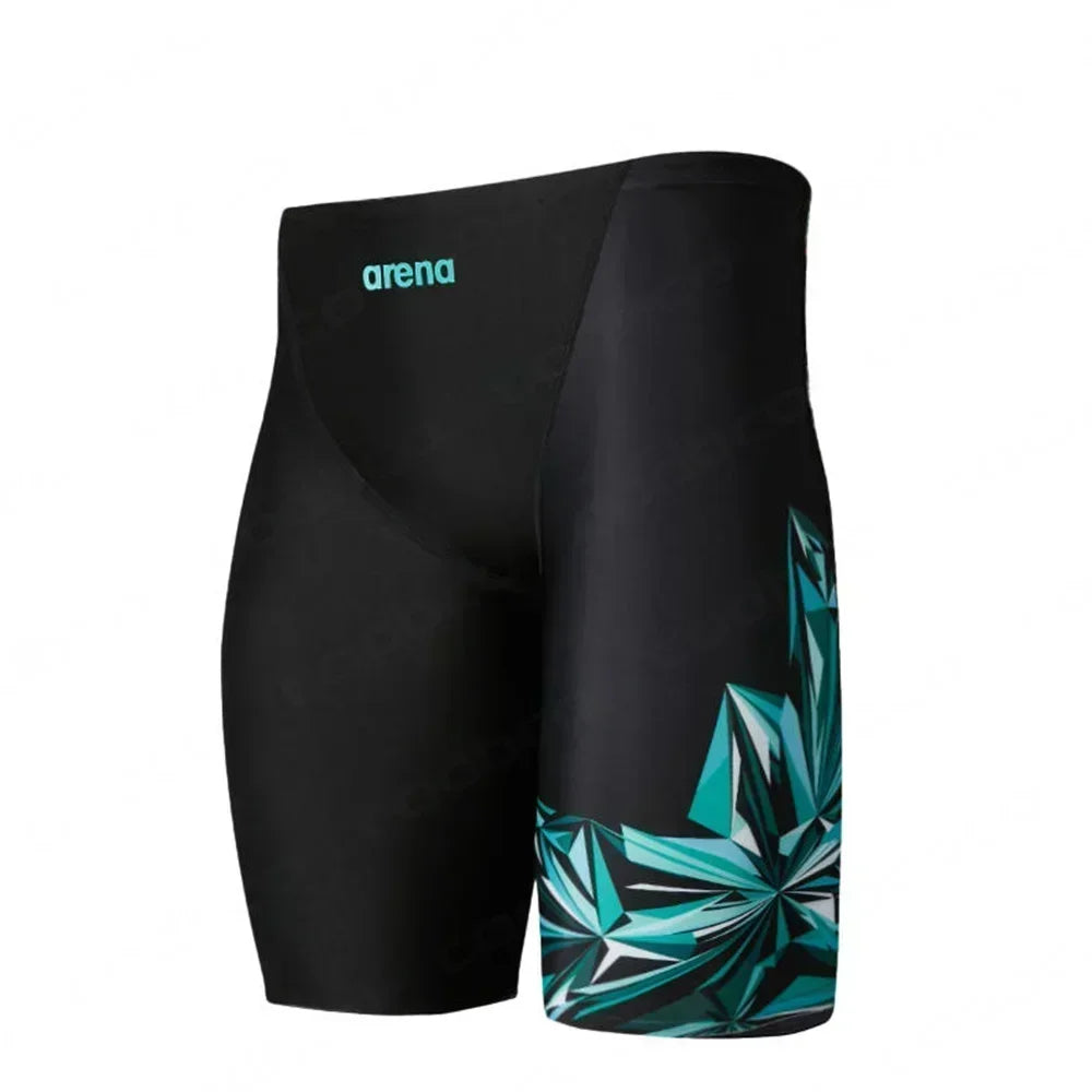 Men Swim Jammer Swimming Trunks Professional Swim Surf Trunks Summer Beach Lycra Quick Dry Uv Protection Gym Tights Shorts