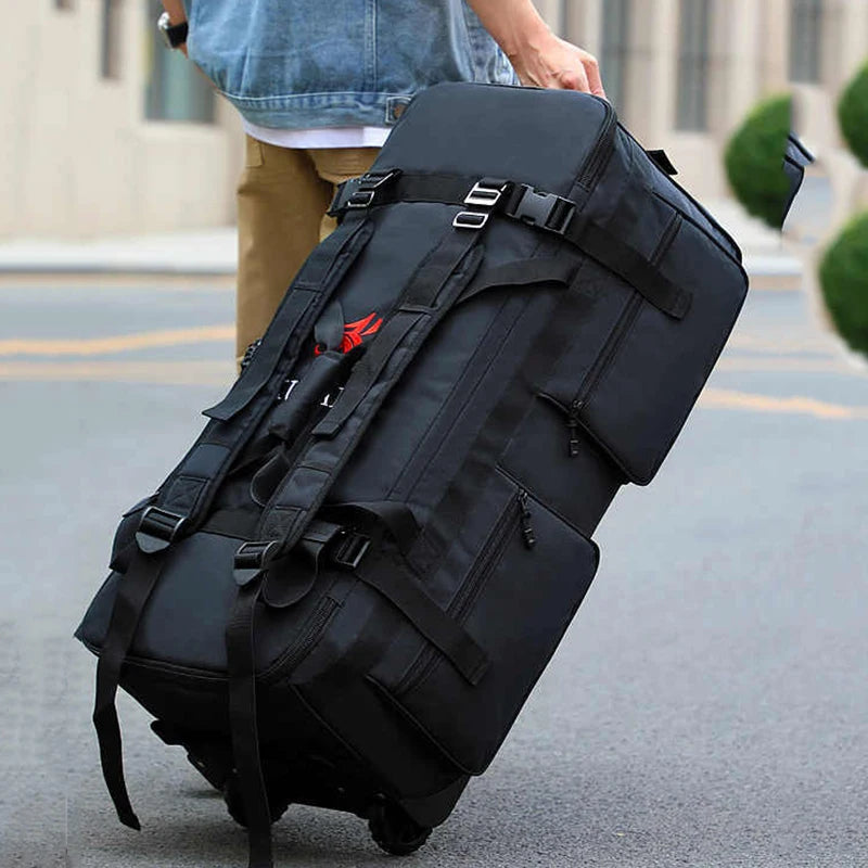Large Capacity Travel Bag With Wheels 22/70/90IN Foldable Travel Backpack Scalable Handbags Multi Functional Storage Luggage Bag