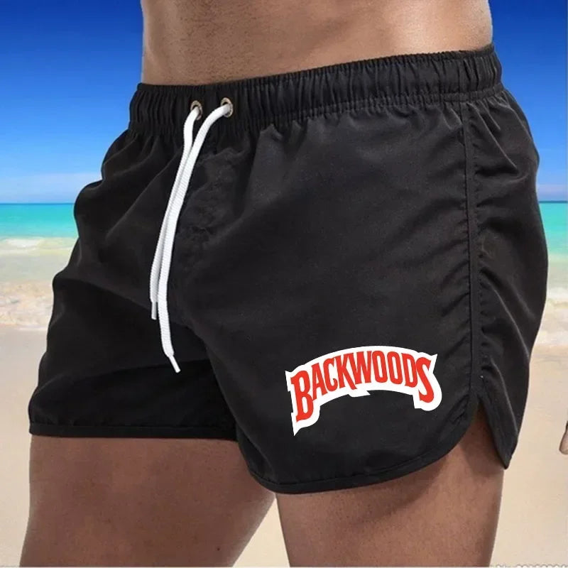 Men's Swim Trunks New Summer Quick Dry Breathable Beach Men Shorts Elastic Waist Drawstring Board Shorts For Vacation Surfing