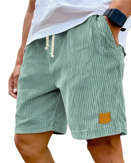 Men's Retro Corduroy Casual Shorts Men Fashion Solid Sweatpants