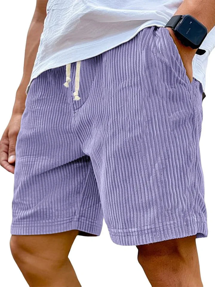 Men's Retro Corduroy Casual Shorts Men Fashion Solid Sweatpants
