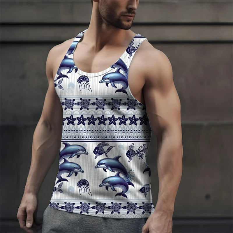 Kawaii Dolphins 3D Print Tank Top