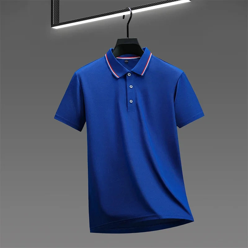Men's Casual Solid Color Short Sleeve Polo Shirt