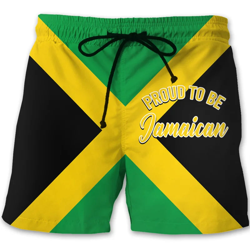 Men's 3D printed beach shorts, surfboard shorts, summer vacation swimming trunks, quick-drying ice silk shorts