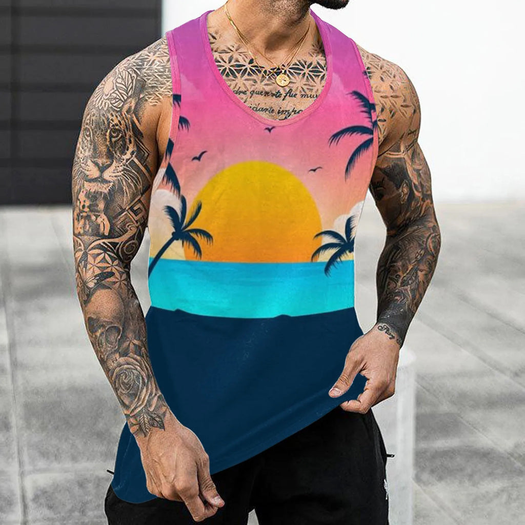 Hawaiian Fashion Men's Sleeveless Tank Top