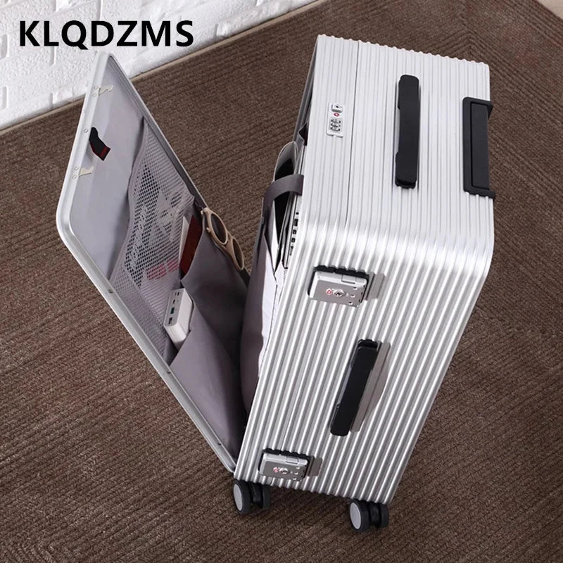 Men's Suitcase All Aluminum Magnesium Alloy Boarding Box Front Laptop Trolley Case Business Luggage