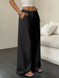Straight leg floor length pants with European and American temperament