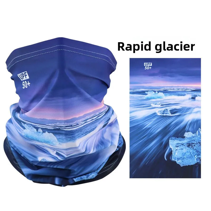 Sun protection face mask, cycling sun protection neck gaiter, unisex fishing ice silk magic headscarf, summer thin neck scarf
