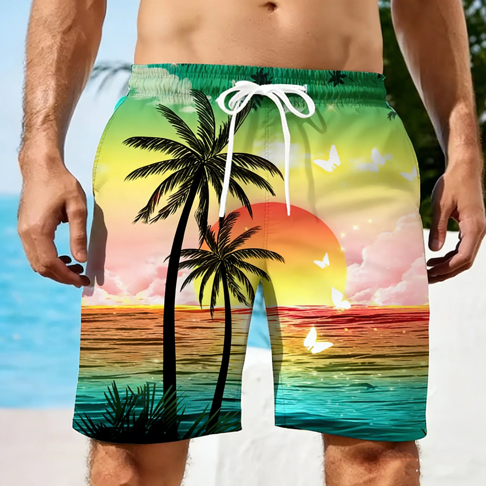 Men's Summer Short Beach Vacation Hawaiian 3D Printed Graphic Short