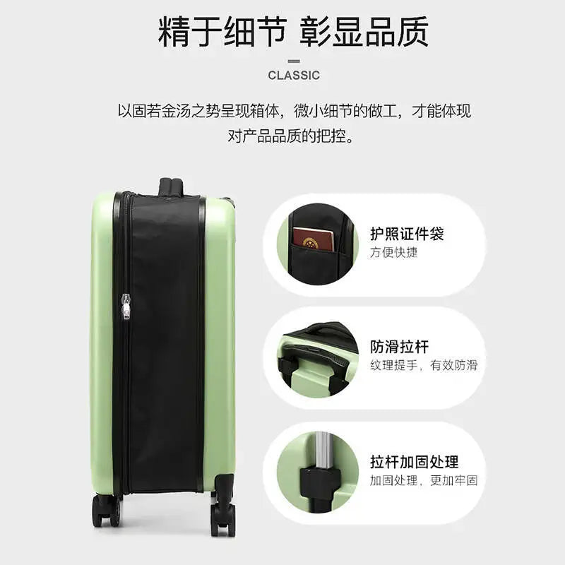 Foldable 4-Wheel Spinner Luggage with Retractable Handle, Portable Packing Suitcase, TSA Lock Carry-On 20-Inch Cabin Baggage