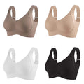 4PC Seamless Wireless Bras for Women Large Size Push Up Bra Comfort Underwear Anti-Sagging Bralette Female Lingerie