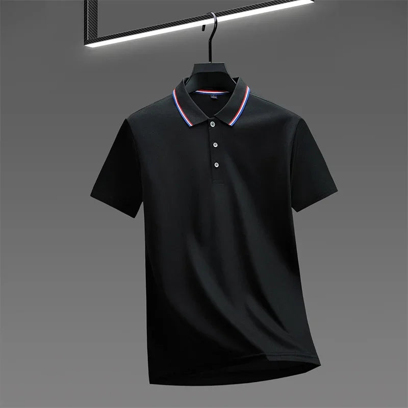 Men's Casual Solid Color Short Sleeve Polo Shirt