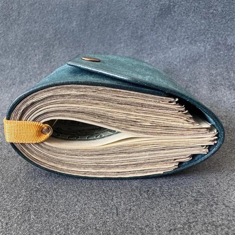 Leather Money Wallet Organizer, The Cash Wrap Wallet, Handy Fast Cash Access Money Holder, Small Compact Luxury Pocket Wallet